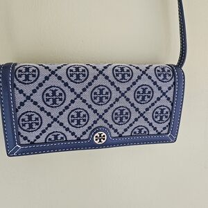 Tory Burch Navy and White Crossbody Bag